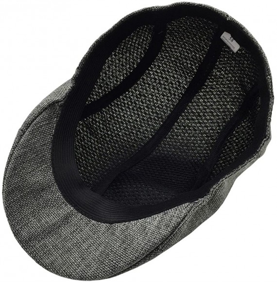Sun Hats Solid Cotton Newsboy Cap Men Summer Visor Hat Sunhat Mesh Running Sport Casual Breathable Beret Flat Cap - Grey - C7...