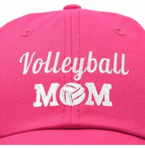 Baseball Caps Volleyball Mom Premium Cotton Cap Womens Hats for Mom - Hot Pink - C818IWIDX6U