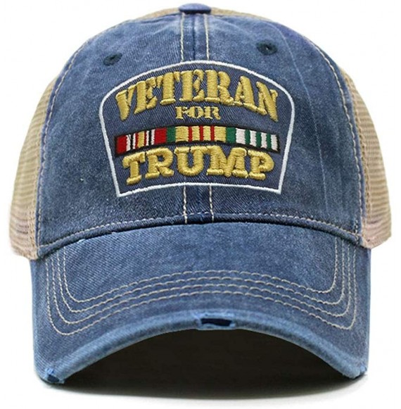 Baseball Caps Veterans for Trump Dad Hat Vintage Trucker Cap Handwashed Cotton Baseball Cap TC101 TC102 - Tc102 Navy - CU18OZ...
