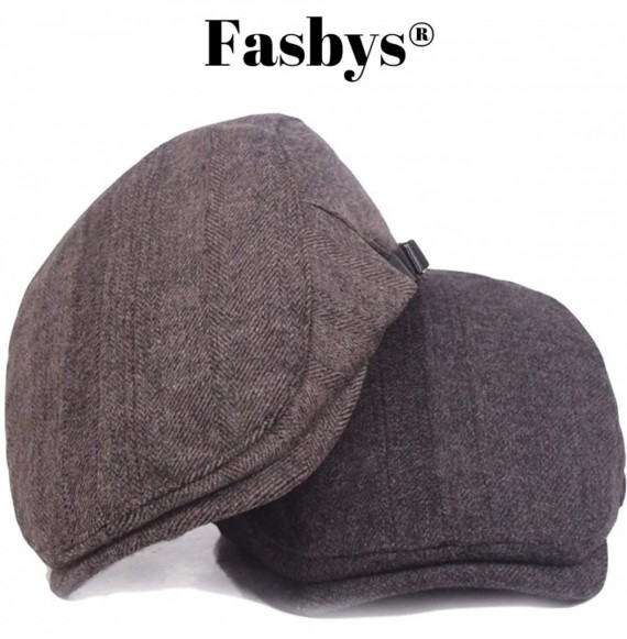 Newsboy Caps Men's Classic Cotton Flat Ivy Gatsby Cabbie Newsboy Cap Hat - Black - C1185UASE9G