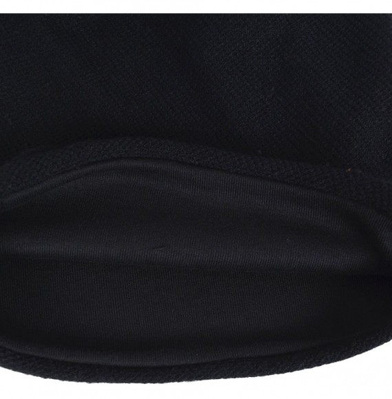 Berets Women's Slouch Beanie Long Baggy Skull Cap Turban Winter Beret Hat - Solid Black - C018XAHSQ3M