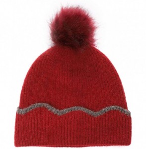 Skullies & Beanies Slouchy Knit Beanie Cap Hat for Women Girls Winter Knit Skull Hat Faux Fur Pom Pom Hat Soft Warm Ski Hat -...