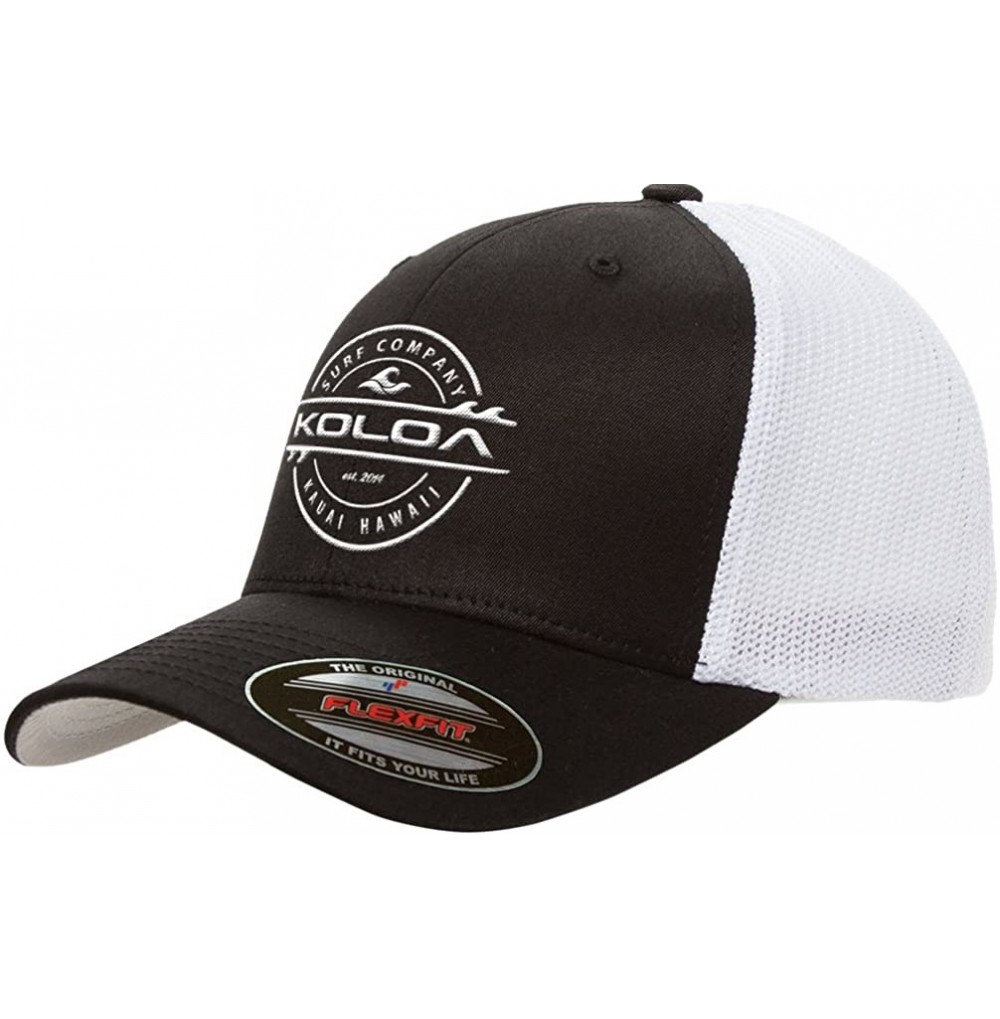Baseball Caps Flexfit 6511 Truckers Caps - Black-white With White Logo - CC12DY95HFN
