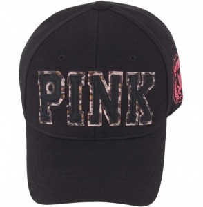 Baseball Caps Women Girl Color Cute Style Cotton Leopard Pink Mark Ball Cap Baseball Hat Truckers - Black - C011OYNFSQH
