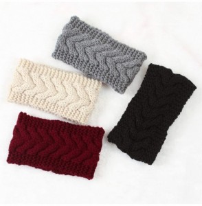 Cold Weather Headbands Cable Knit Headbands Crochet Head Band Braided Winter Warmer Ear Head Wraps for Women Girls - C818N9IUG2M