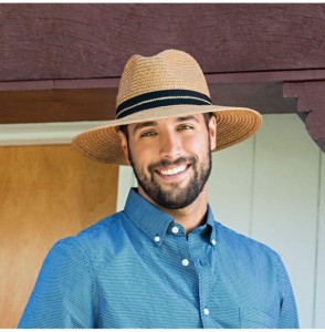 Sun Hats Men's Blake Fedora - UPF 30+- Adjustable- Designed in Australia - Natural - CJ12O5HGOGJ