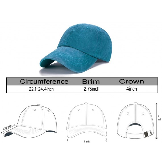 Baseball Caps Men Women Plain Cotton Adjustable Washed Twill Low Profile Baseball Cap Hat(A1008) - Lake Blue - C418EYMTLG4