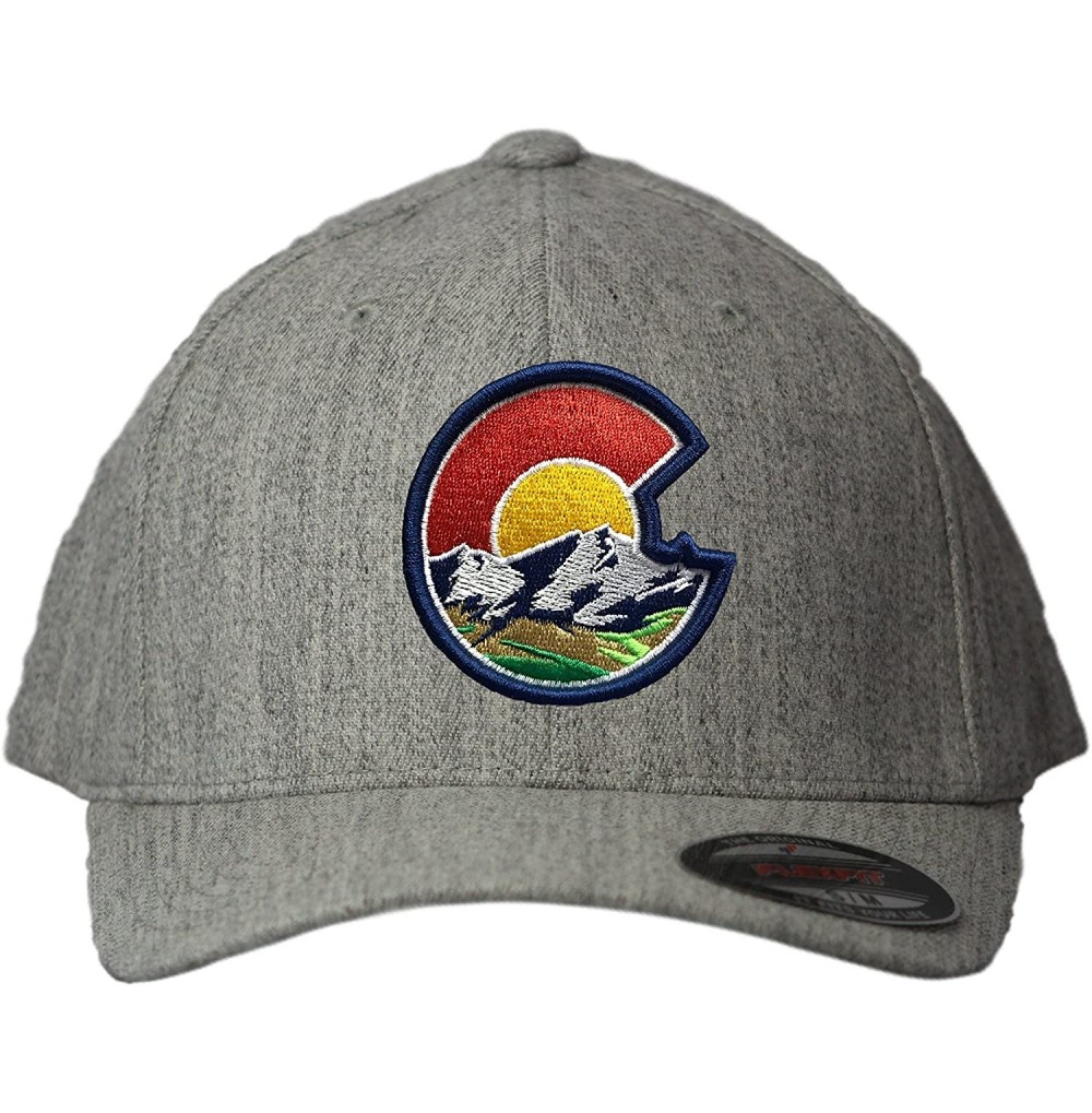 Baseball Caps Colorado Flag C Nature Flexfit 6277 Hat. Colorado Themed Curved Bill Cap - Heather Gray - CU18D8SR0NY