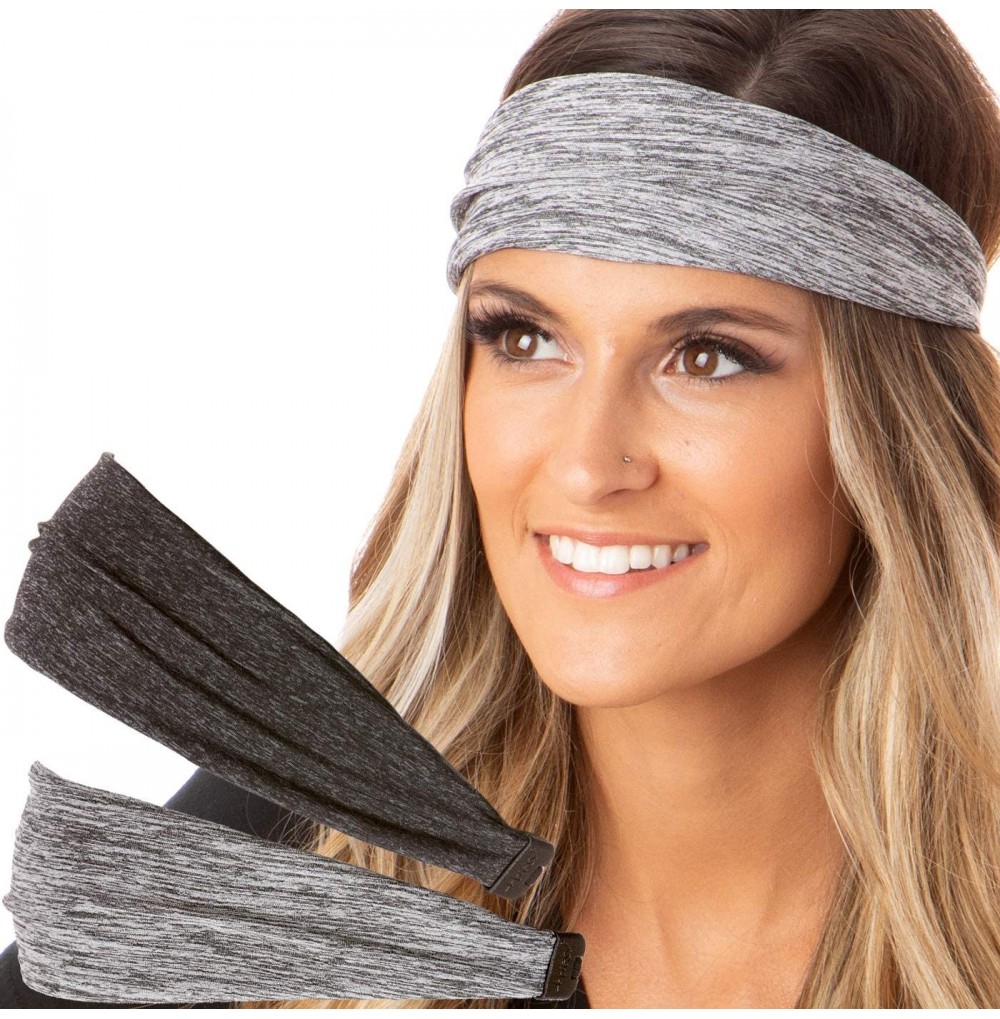 Headbands Adjustable & Stretchy Xflex Band Wide Sports Headbands for Women Girls & Teens - CQ12O4X5W4P