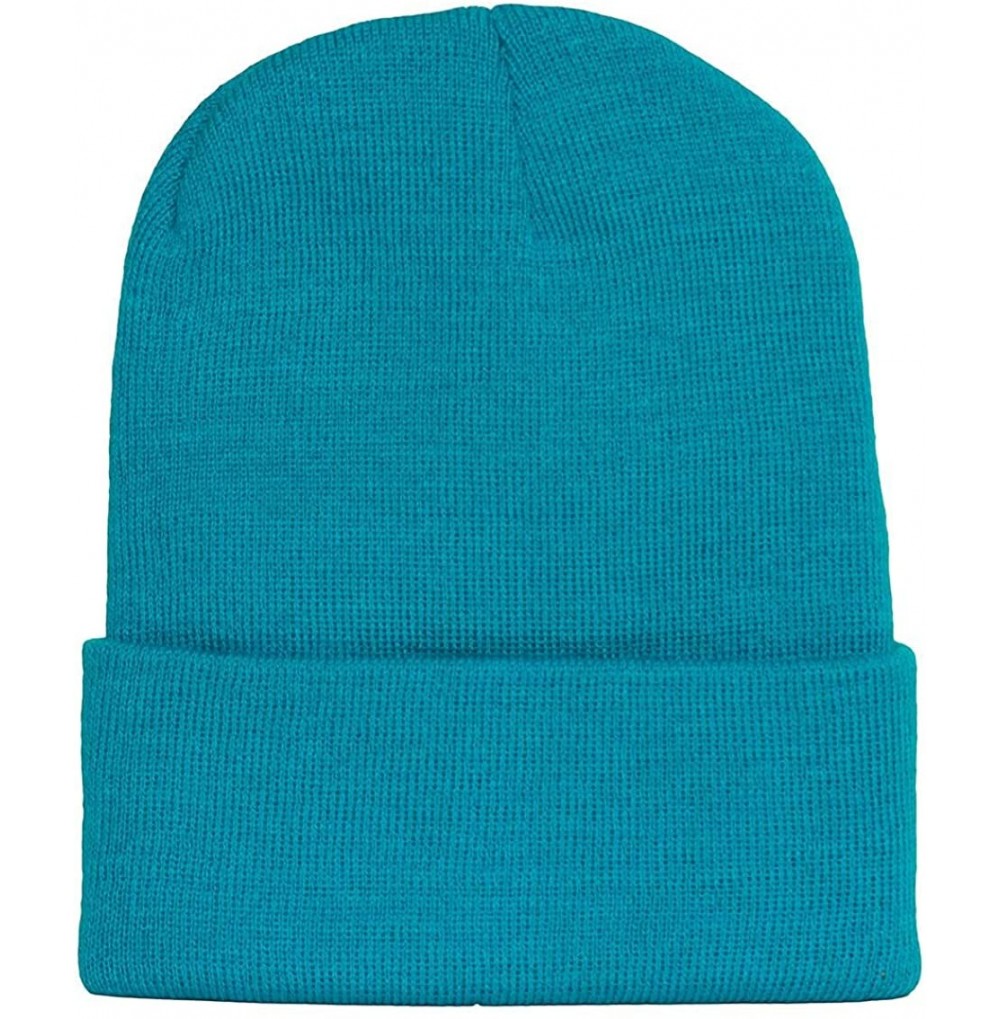 Skullies & Beanies Solid Winter Long Beanie (Comes in Many - Teal - C911Y94TVK5