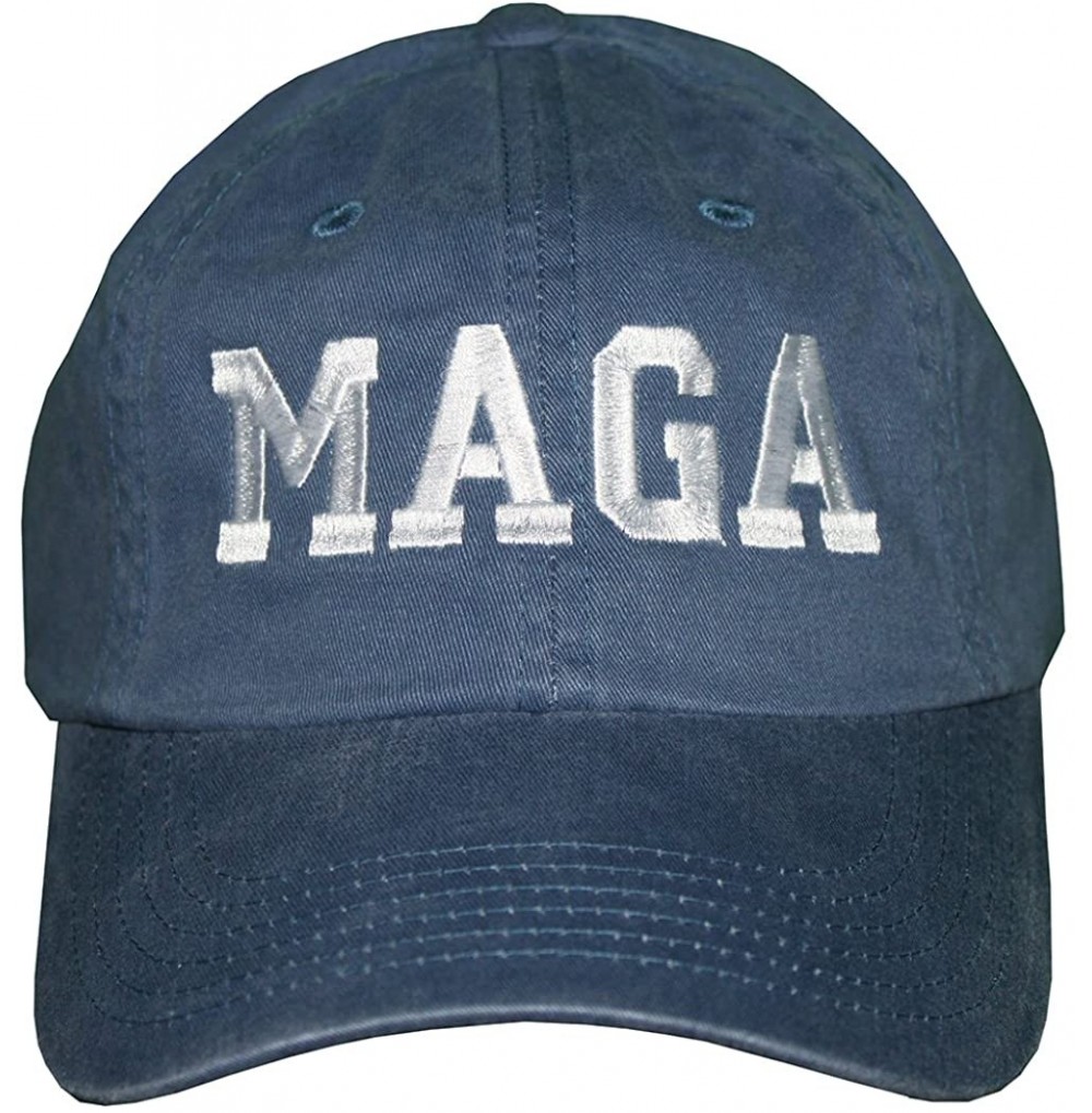 Baseball Caps MAGA Hat - Trump Cap - Denim/Maga - White Embroidery - C118EO7O93Q