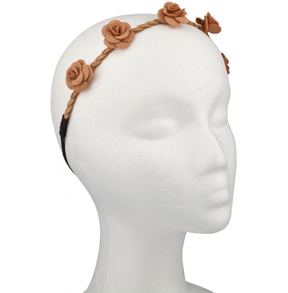 Headbands Tan Rose Fabric Woven Floral Flower Stretch Headband Head Band - CH125R4679N