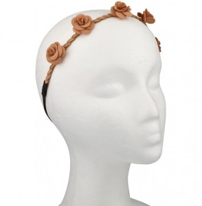 Headbands Tan Rose Fabric Woven Floral Flower Stretch Headband Head Band - CH125R4679N