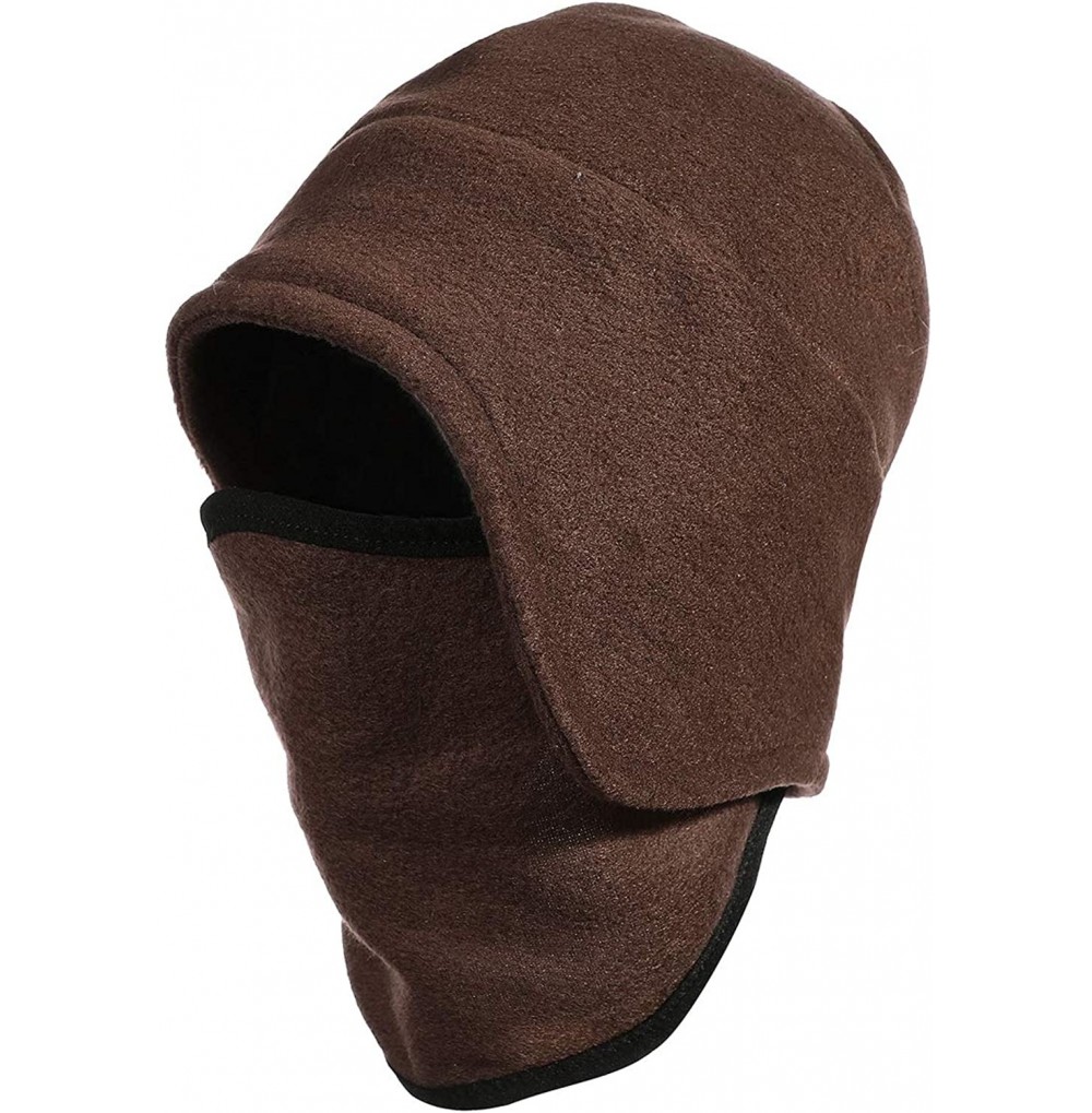 Skullies & Beanies Fleece 2 in 1 Hat/Headwear-Winter Warm Earflap Skull Mask Cap Outdoor Sports Ski Beanie for Men&Women - CH...