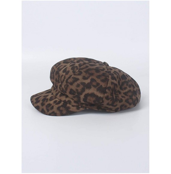 Newsboy Caps Men Women Leopard Art Fashion Trendy Design Newsboy Cap Golf Cabbie Gatsby Beret Hat - Coffee - C418M4NWOCN