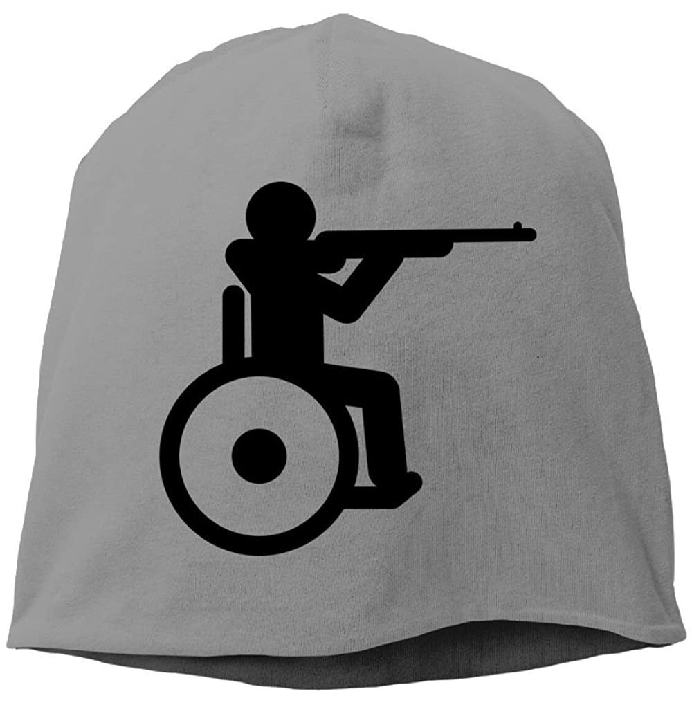 Skullies & Beanies Mens' Warm Beanie Cap Cool Knitted Cap Wheelchair Shooting - Deepheather - CA18H545KX7