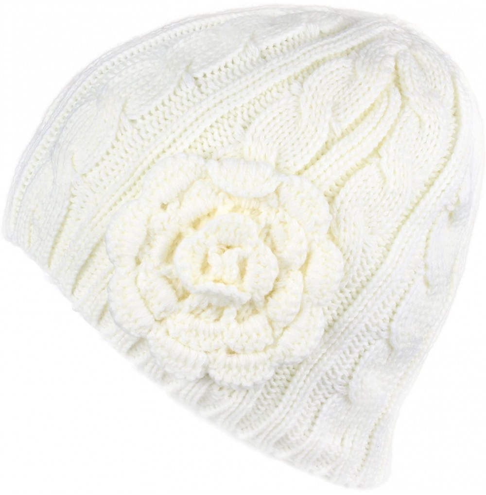 Skullies & Beanies Exclusives Women's Men's Kids Knitted Solid Beanie Hat (HAT-31) (YJ-31A) - Ivory - CO1204LS68J