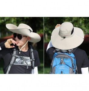 Sun Hats Men Fishing Hiking Hat- Unisex Lawn Gardening Wide Brim Bucket Hats- Cowboy Sun Protection Cap Foldable UPF 50+ - C5...