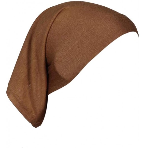 Skullies & Beanies Women's Hijab Cap Under Scarf Bone Bonnet Head Wrap Cover - Brown - CU120UV0R8F