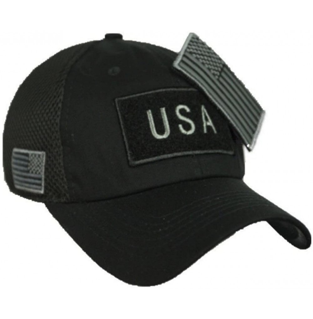 Baseball Caps USA American Flag Baseball Cap Patch Trucker Army CAMO Hat Hunting - Black - CR18EE596CN