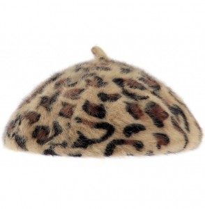 Berets Women's Leopard Beret Vintage Hat - Leopard Print - CP18AS2242E