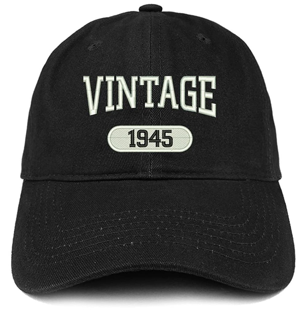Baseball Caps Vintage 1945 Embroidered 75th Birthday Relaxed Fitting Cotton Cap - Black - CC180ZG6KTZ