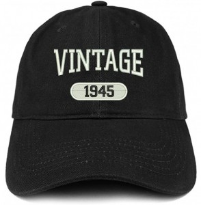 Baseball Caps Vintage 1945 Embroidered 75th Birthday Relaxed Fitting Cotton Cap - Black - CC180ZG6KTZ