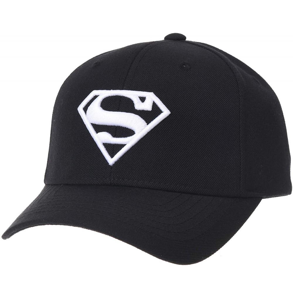 Baseball Caps Superman Shield Baseball Cap Simple Plain Cotton Hat AC11015 - Black - CT18E5CTWSO