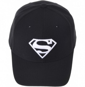 Baseball Caps Superman Shield Baseball Cap Simple Plain Cotton Hat AC11015 - Black - CT18E5CTWSO