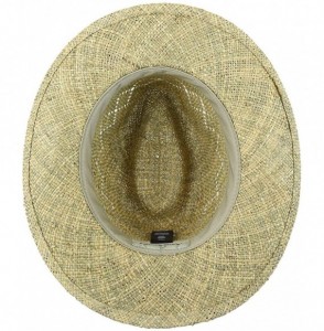 Fedoras Men's Vented Outback Linenweave Fedora Hat - Natural - CY127F3RDMT