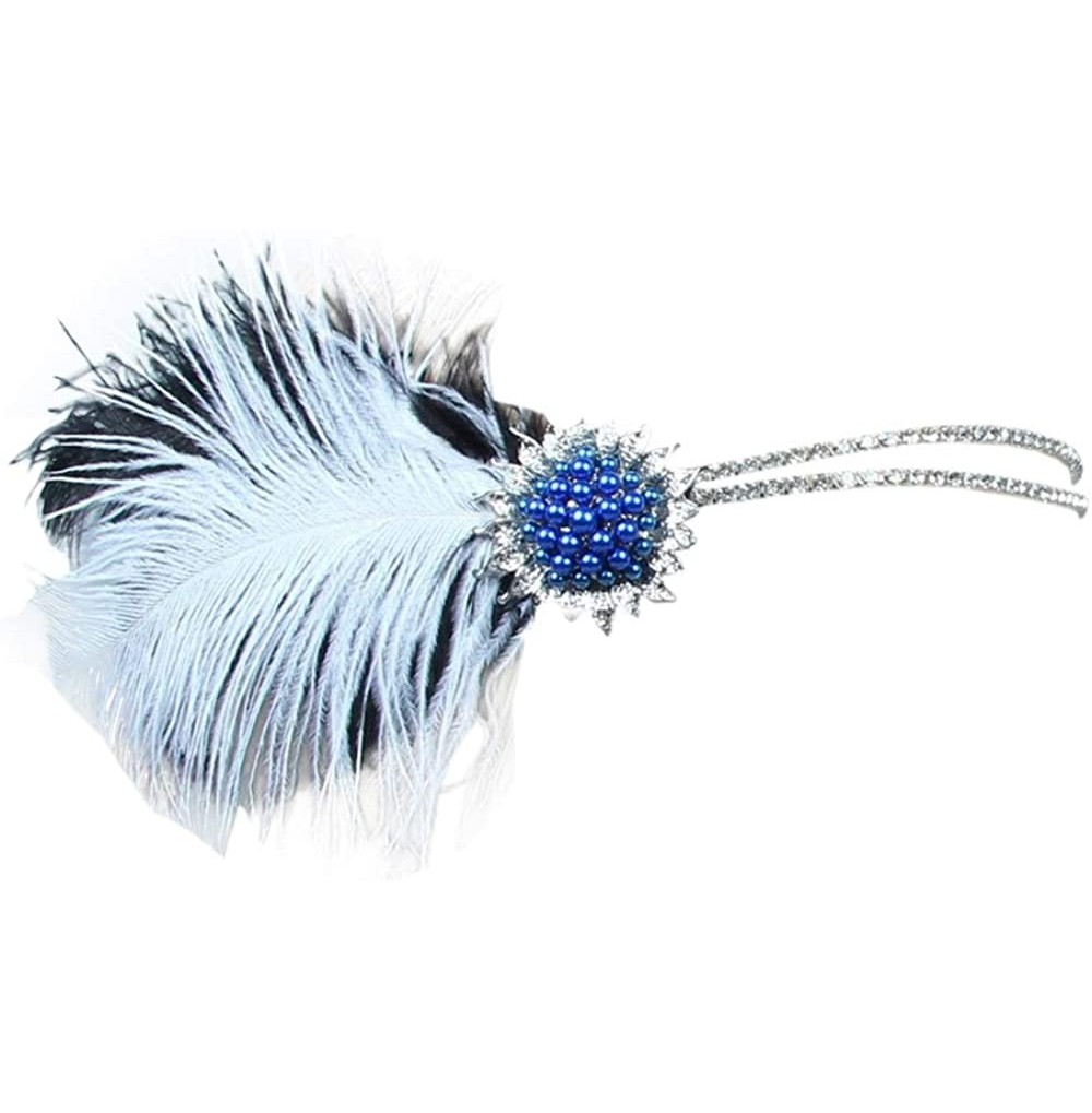 Headbands Women's 1920s Great Gatsby Feather Headband Bridal Accessories Wedding Halloween Party Crystal Flapper Headpiece - ...