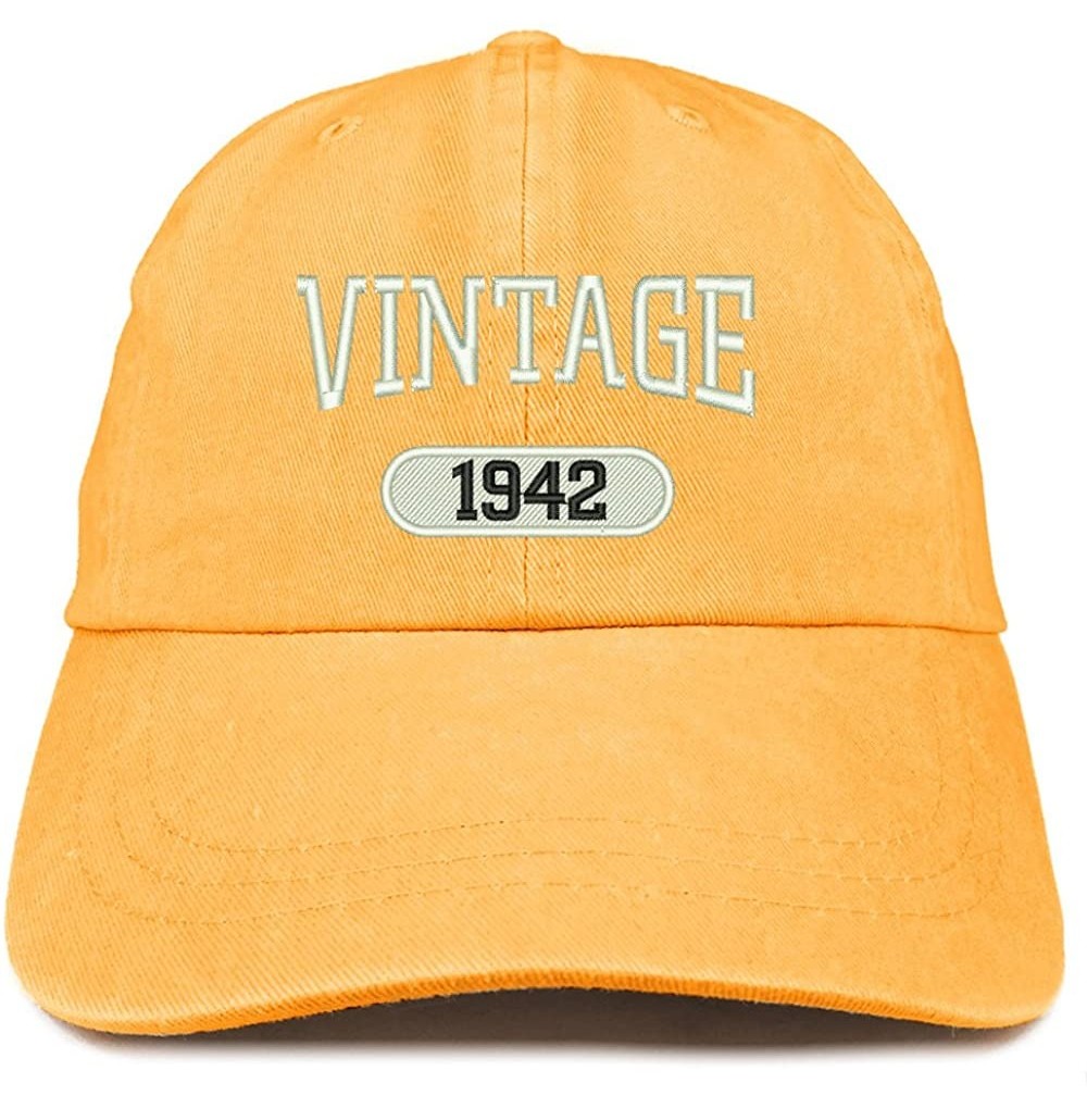 Baseball Caps Vintage 1942 Embroidered 78th Birthday Soft Crown Washed Cotton Cap - Mango - CG180WWDRSC