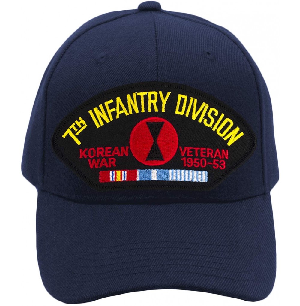 Baseball Caps 7th Infantry Division - Korean War Veteran Hat/Ballcap (Black) Adjustable One Size Fits Most - Navy Blue - CX18...