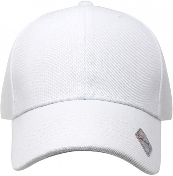 Baseball Caps Baseball Hat Adjustable Blank Cap Mid Profile Structured Baseball Cap - Ball Cap White - CW1804ZOA4I