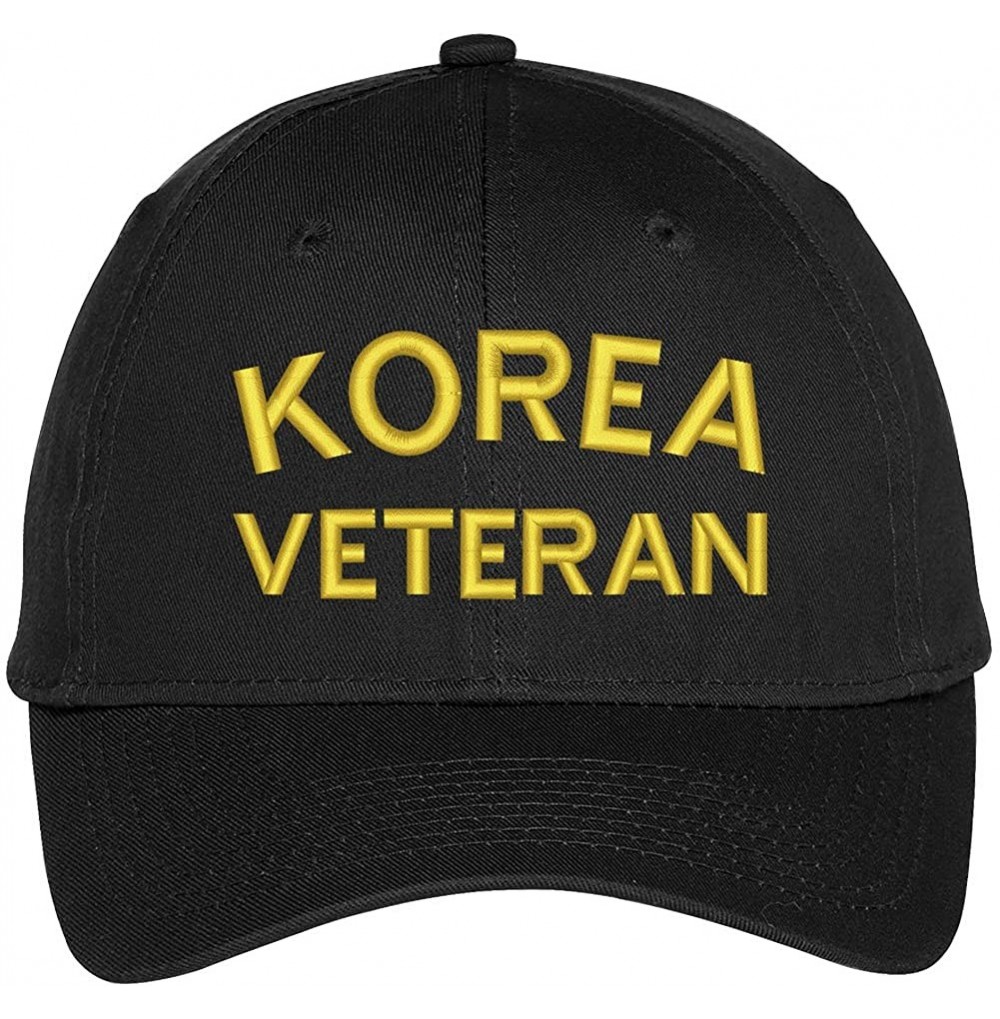 Baseball Caps Korea Veteran Embroidered Military Baseball Cap - Black - CO12FM6HLNH