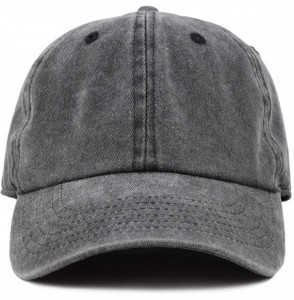 Baseball Caps 100% Cotton Pigment Dyed Low Profile Dad Hat Six Panel Cap - 1. Black - CN17X66UZH4