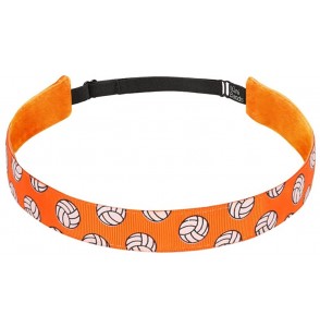 Headbands Non Slip Headbands for Girls - BaniBands Sports Headband - No Slip Band Design - Volleyball-orange - CG17YNZ7IYY