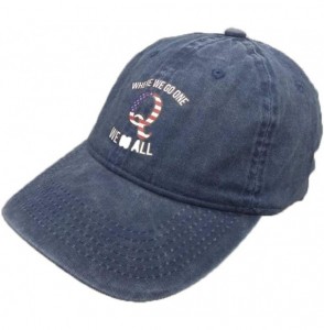 Baseball Caps Q Anon Where We Go One We Go All Vintage Washed Dyed Dad Hat Adjustable Baseball Hat - Navy - CF18OMSOXC4