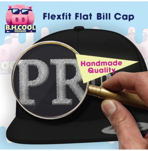 Baseball Caps Custom Embroidered Flexfit 6210 Structured Flat Bill Fitted - Personalized Image & Text - Your Design Here - Gr...