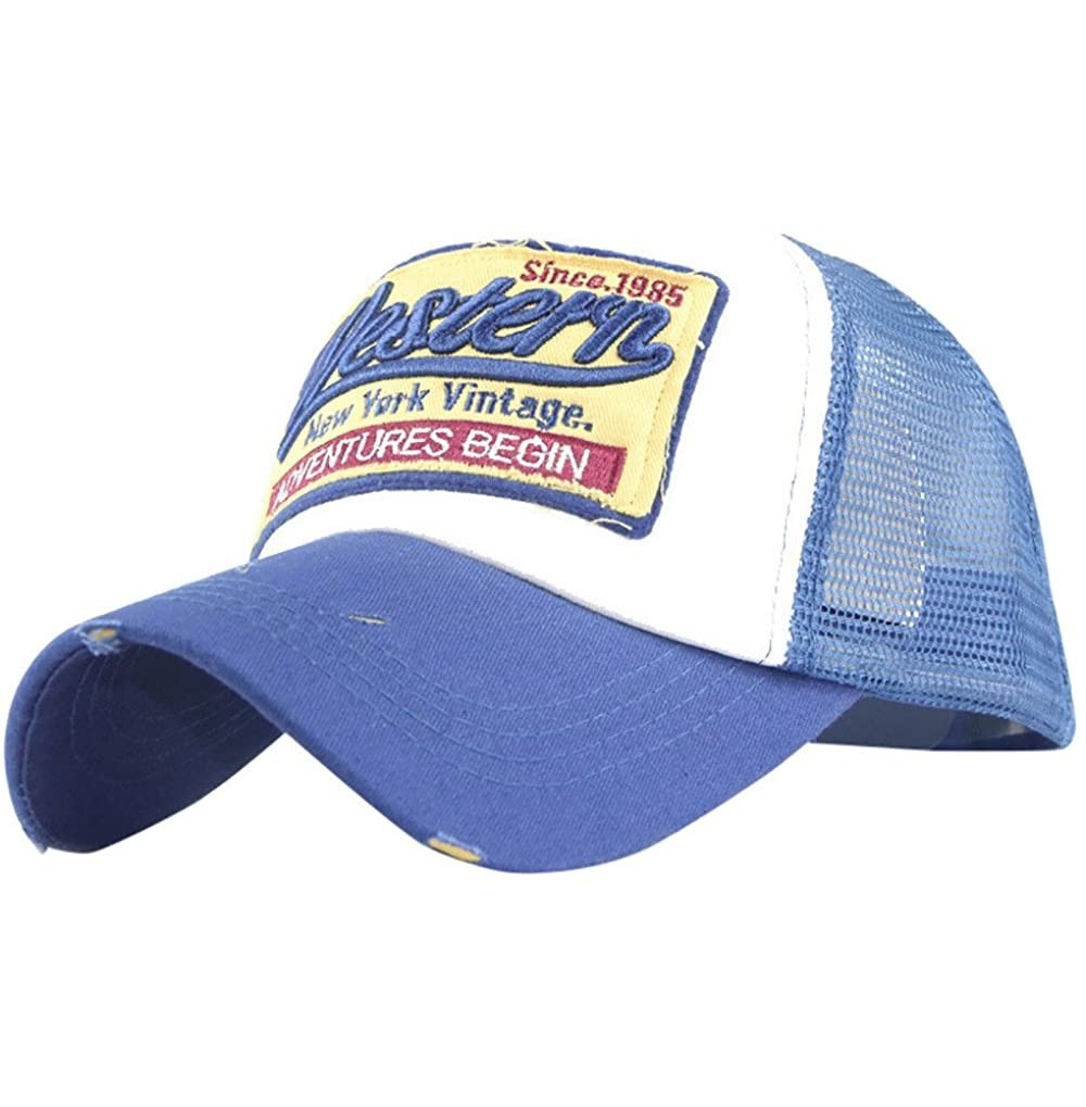 Baseball Caps Camouflage Summer Cap Mesh Hats for Men Women Casual Hats Hip Hop Baseball Caps - Lettle - Blue - CQ18WSN5RDQ