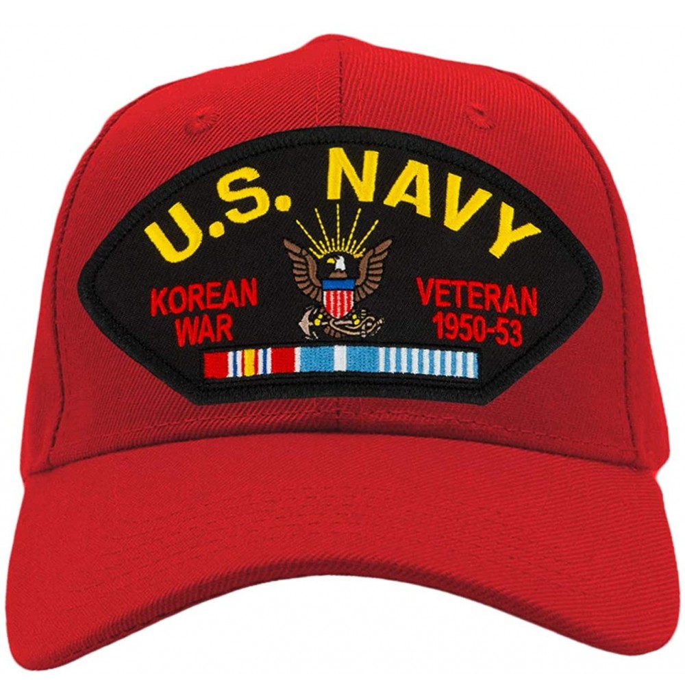 Baseball Caps US Navy - Korean War Veteran Hat/Ballcap Adjustable One Size Fits Most - Red - CQ18HCG5M5I
