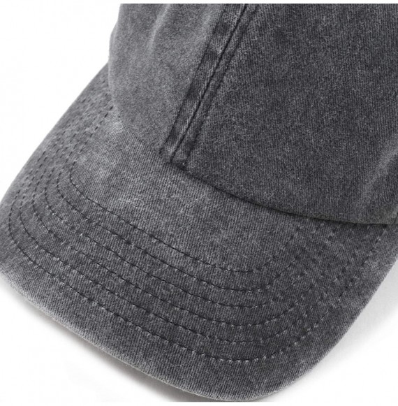 Baseball Caps 100% Cotton Pigment Dyed Low Profile Dad Hat Six Panel Cap - 1. Black - CN17X66UZH4