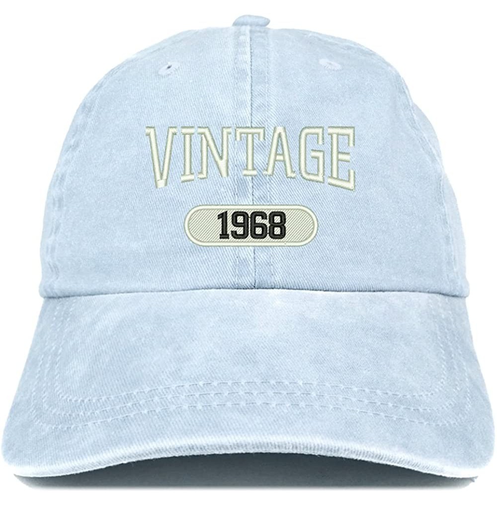 Baseball Caps Vintage 1968 Embroidered 52nd Birthday Soft Crown Washed Cotton Cap - Light Blue - CC180WIWQGG