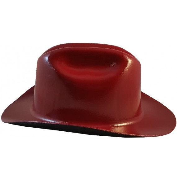 Cowboy Hats Western Cowboy Hard Hat with Ratchet Suspension (Maroon) - Maroon - CP18DNHTI4H