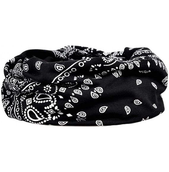 Skullies & Beanies Print Flower Slouchy Beanie Chemo Hat Cap Infinity Scarf for Women - 2pack Black+navy Blue - CL18G8AMQUS