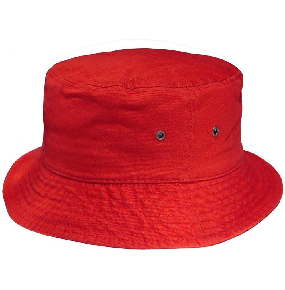 Bucket Hats Short Brim Visor Cotton Bucket Sun Hat - Red - CY11Y2Q5XJN