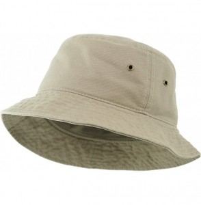 Bucket Hats Unisex Washed Cotton Bucket Hat Summer Outdoor Cap - (1. Bucket Classic) Khaki - C718HZZCU7C