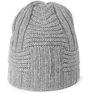 Skullies & Beanies Women's Winter Knitted Pom Beanie Ski Hat/Visor Beanie Newsboy Cap Wool/Acrylic - 89222grey - CK193DYE9NC