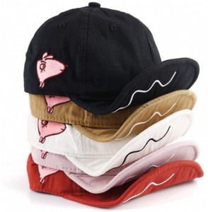 Baseball Caps Baseball Cap Cute Pig Embroideried Short Bill Snapback Caps Flat to Full Flip Brim Hat - Pg01-white - CN18SLYG05M