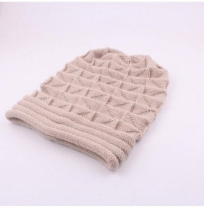 Skullies & Beanies Women Fashion Cable Knit Wool Winter Warm Hat Soft Slouchy Beanie Skully Cap - Beige - CI186ZTSM08